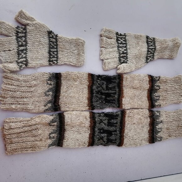 Warm Winter Alpaca Wool Knitted Warmer Set - Picture 5 of 7